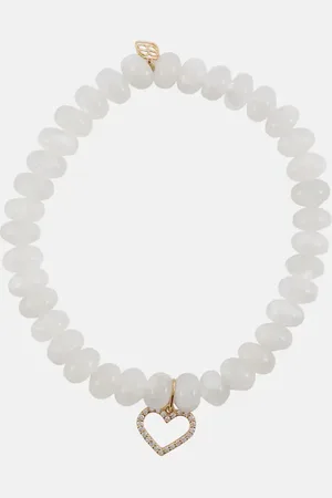 Sydney Evan 14kt gold and moonstone bracelet with diamonds