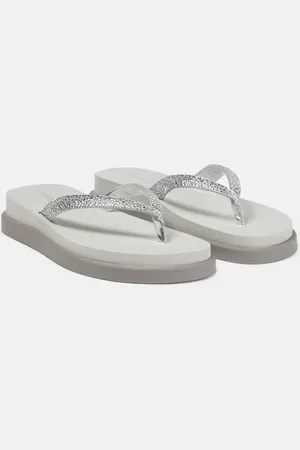 Gianvito Rossi Embellished leather platform thong sandals