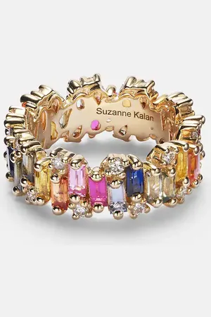 Suzanne Kalan Audrey 18kt gold ring with sapphires and diamonds