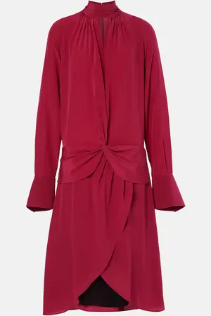 Nina Ricci Gathered silk crepe midi dress