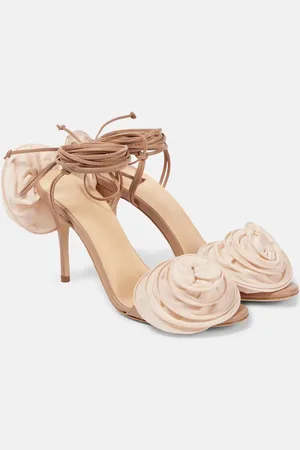 MAGDA BUTRYM Floral-applique leather sandals