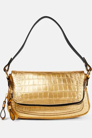 Tom Ford Jennifer Small croc-effect metallic leather shoulder bag
