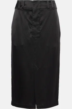 Saint Laurent Silk crepe de chine pencil skirt