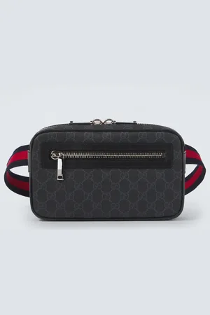 Gucci Web Stripe GG Canvas leather-trimmed belt bag