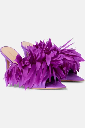 Gianvito Rossi Daniah 85 embellished crepe satin mules