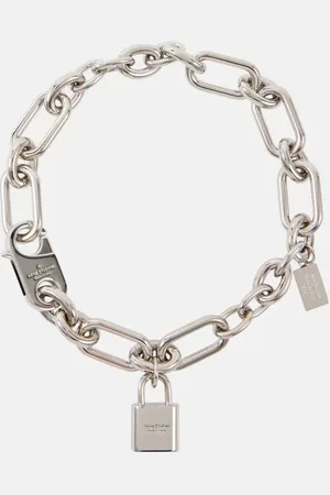 Acne Studios Logo pendant chain necklace