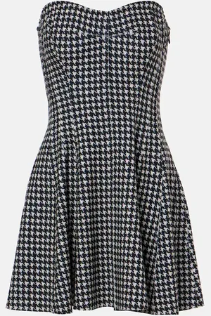 Norma Kamali Strapless Grace houndstooth minidress