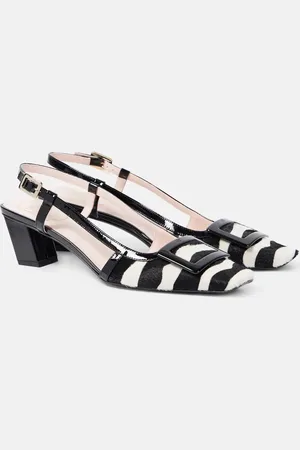 Roger Vivier Belle Vivier 45 calf hair slingback pumps