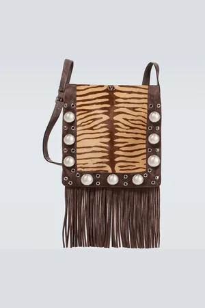 VALENTINO GARAVANI Nellcote fringed calf hair shoulder bag