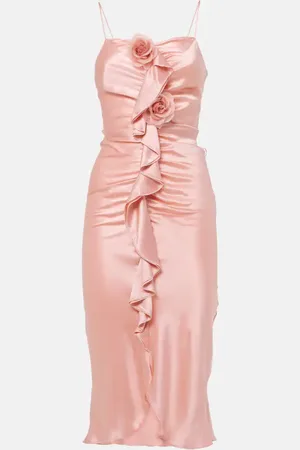 RODARTE Ruched silk crepe midi dress
