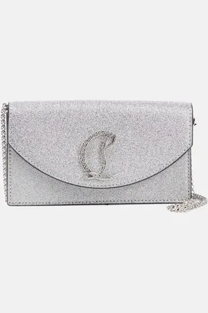 Christian Louboutin Loubi54 glitter leather clutch
