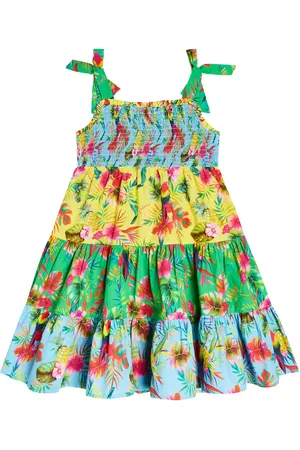 PATACHOU Printed tiered cotton dress