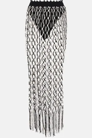 DION LEE Fishnet maxi skirt