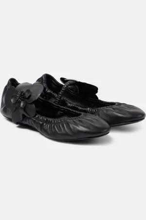 ZIMMERMANN Orchid floral-applique leather Mary Jane flats