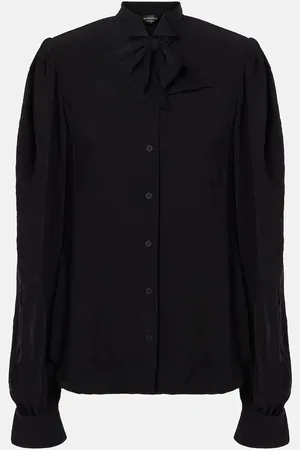 Balenciaga Tie-neck crepe blouse