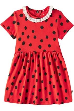 Mini Rodini Dots lace-trimmed cotton dress