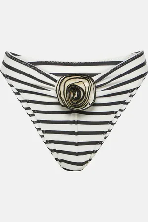 SAME Rose striped high-rise bikini bottoms