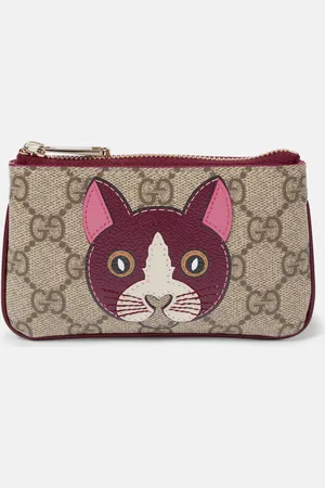 Gucci GG printed leather keychain pouch