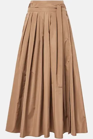 Max Mara Gea pleated tafeta maxi skirt