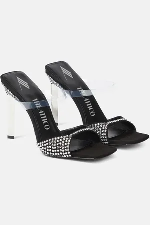 The Attico Adele embellished suede and PVC sandals