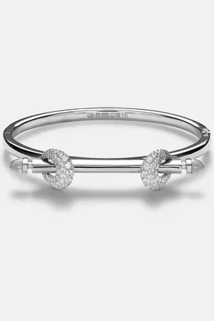 Ananya Chakra Icon 18kt white gold bangle with diamonds and quartz