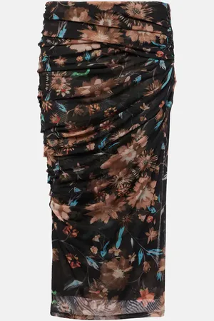 Dorothee Schumacher Sheer Flowers floral draped midi skirt