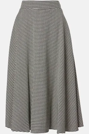 Dolce & Gabbana Houndstooth wool-blend midi skirt