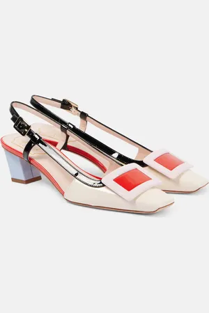 Roger Vivier Belle Vivier 45 patent leather slingback pumps