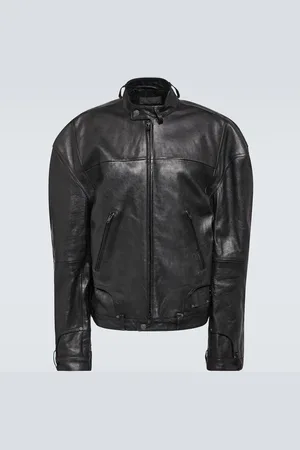 Balenciaga Deconstructed oversized leather jacket