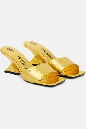 The Attico Cheope laminated leather mules