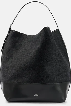 Totême Leather-trimmed wool double tote bag