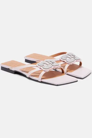 Ganni Embellished faux leather sandals