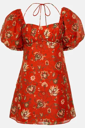 SIR Reyes printed cotton and silk minidress
