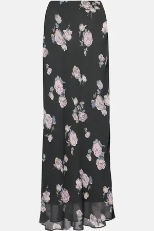 Ganni Floral crepe maxi skirt