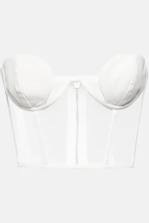Nensi Dojaka Bridal tulle-paneled crepe bustier