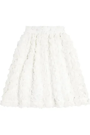 CAROLINE BOSMANS Floral-applique flared tulle skirt