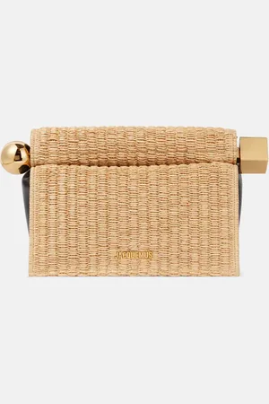 Jacquemus Rond Carre woven raffia-effect clutch