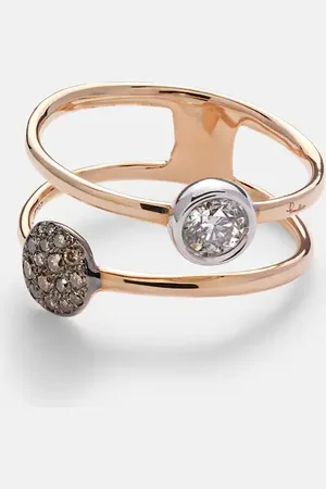 Pomellato Sabbia 18kt double-ring with diamonds