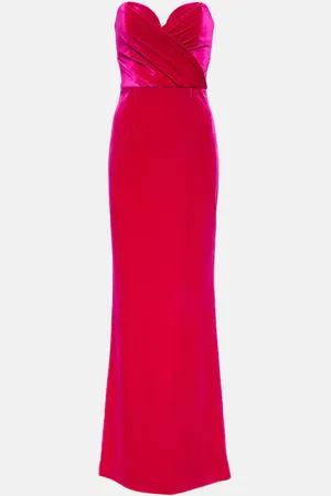Rebecca Vallance Bernadette strapless velvet gown