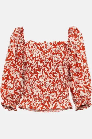 Ralph Lauren Floral shirred crepe top