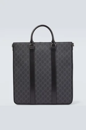 Gucci GG Supreme Medium leather-trimmed tote bag