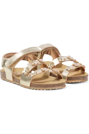 PèPè Floral metallic leather sandals