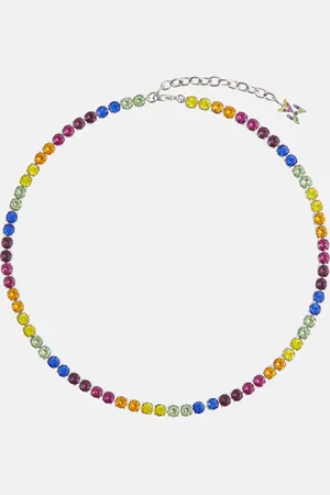 Amina Muaddi Tennis crystal-embellished necklace