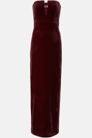 Roland Mouret Embellished velvet bustier gown