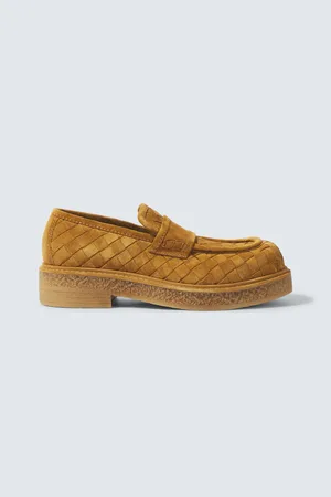 Bottega Veneta Haddock Intrecciato suede loafers