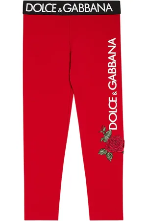 Dolce & Gabbana Floral-applique logo leggings