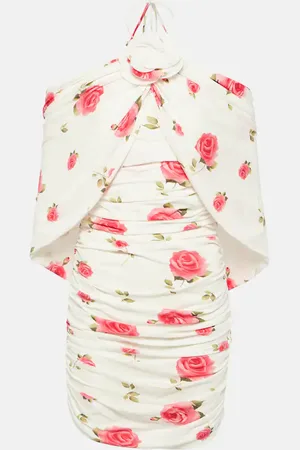 MAGDA BUTRYM Floral-applique ruched minidress
