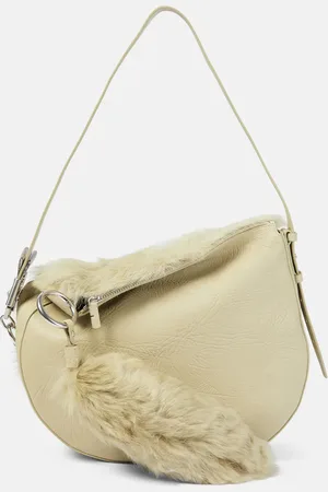 Burberry Knight Medium shearling-trimmed leather shoulder bag