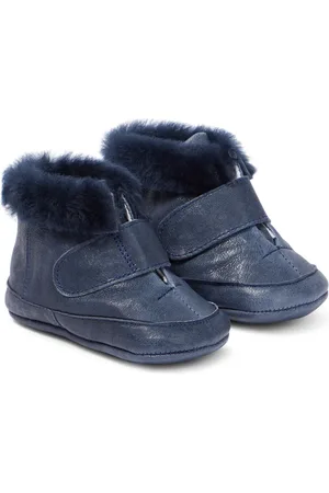 PèPè Baby shearling-trimmed leather booties