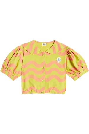 Jelly Mallow Wave printed cotton blouse